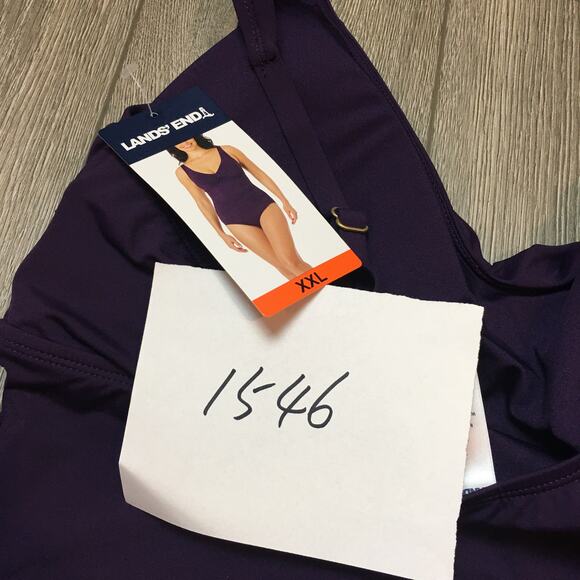 Lands' End Women's Dark Purple One Piece Swimsuit size XXL NWT - Picture 10 of 10